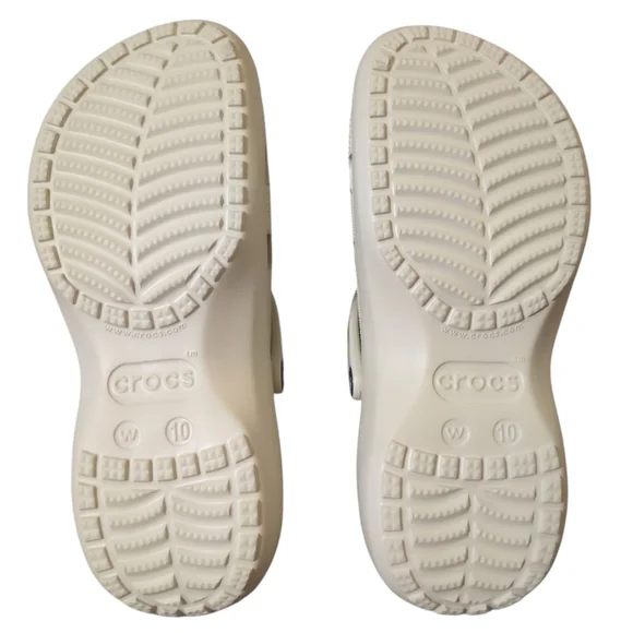 PRICE FIRM Women's Crocs Platform Clogs Bone - Picture 6 of 7